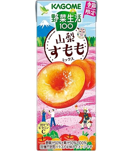 Amazon.co.jp: カゴメ 野菜生活100 福島あかつき桃ミックス 195ml紙